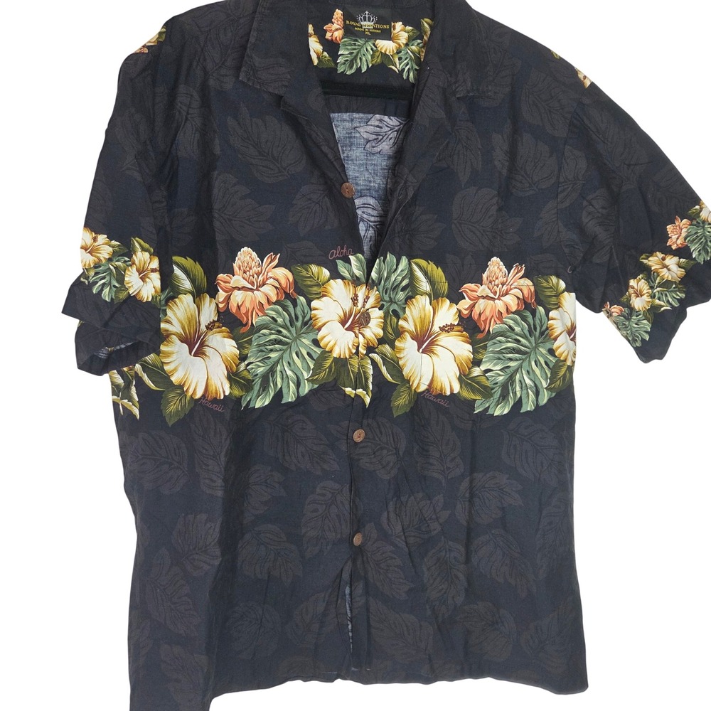VTG Royal Creations Hawaiian Shirt Hibiscus Floral Aloha Camp Mens XL‎